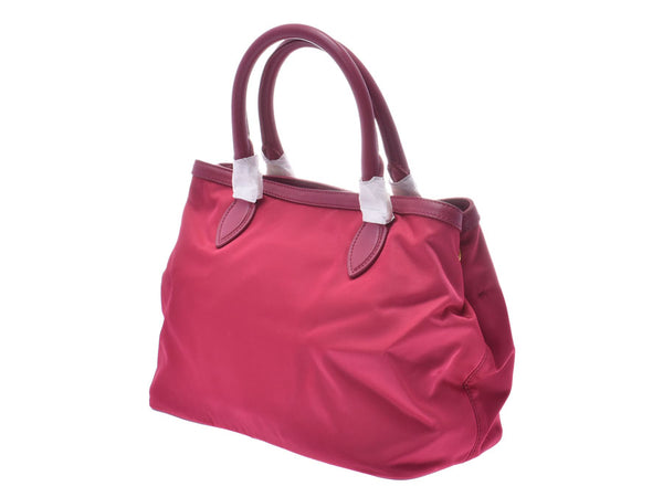 Prada 2WAY Handbag Pink 1BA172 Women's Nylon Leather Unused Beauty PRADA Strap With Gala Used Ginzo