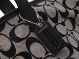 Coach signature 2WAY tote bag black / gray system F28981 Lady's canvas / leather-free outlet COACH used silver storehouse