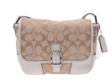 Coach Hadley Signature Field Shoulder Bag Beige/White F30601 Women's Canvas Leather Outlet Unused Beauty COACH Used Ginzo