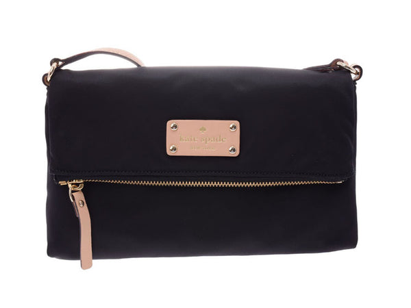 [10 points for all items on entry★11/4 (Mon) 20:00-11/11 (Sun) 23:59] Kate Spade Shoulder Bag Black/Natural Ladies Nylon Unused kate spade Used Ginza Used Ginzo