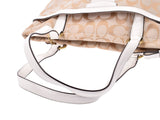Coach Signature Striped File Bag Beige/White F28504 Women's Canvas Outlet Unused COACH Used Ginzo