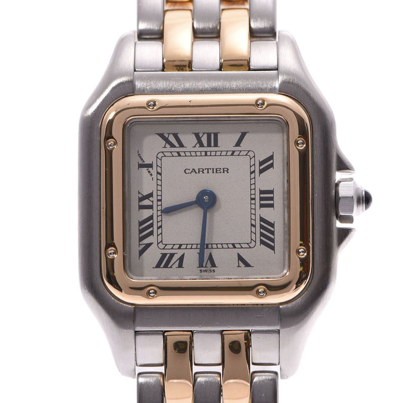 CARTIER Cartier Panter SM 2 Rowe Type Ladies YG/SS Clock Used