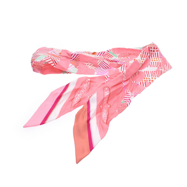 HERMES Ermez Twiri Pink Ladies: Silk Scarve Used