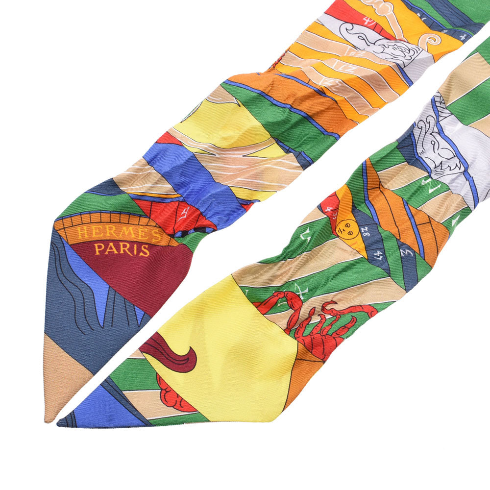 【美品】  HERMES / エルメス | Astrologie Nouvelle 新たなる占星術 / シルク ツイリー スカーフ | マルチカラー エルメスツイリー 新たなる占星術 Astrologie Nouvelle マルチカラー