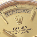 ROLEX ロレックス デイデイト バーク仕上げ 18078 メンズ YG 腕時計 自動巻き シャンパン文字盤 Aランク 中古 銀蔵