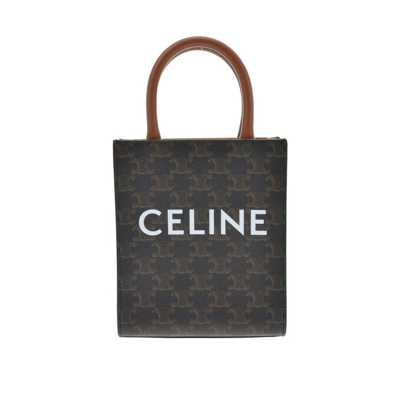 CELINE セリーヌ ミニバーティカルカバ 2WAY タン 194372BZK レディース  トリオンフキャンバス/レザー ハンドバッグ ABランク 中古 銀蔵