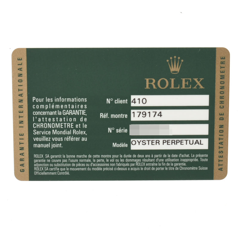 ROLEX ロレックス デイトジャスト 10Pダイヤ 179174G レディース SS/WG 腕時計 自動巻き 黒文字盤 Aランク 中古 銀蔵