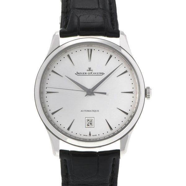 JAEGER-LECOULTRE ジャガー・ルクルト マスターウルトラスリム デイト Q1238420/109.8.37.S メンズ SS/革 腕時計 自動巻き シルバー文字盤 Aランク 中古 銀蔵