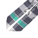 HERMES エルメス ツイリー MORS ET GOURMETTES VICHY アントラシット/メンソール/ブラン レディース シルク100％ スカーフ Aランク 中古 銀蔵