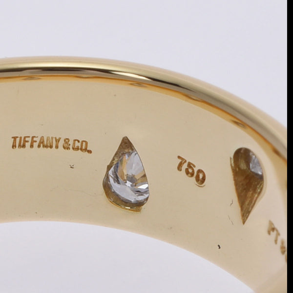TIFFANY&Co. ティファニー ドッツ リング ダイヤ 15号 レディース K18イエローゴールド Pt950プラチナ リング・指輪 Aランク 中古 銀蔵