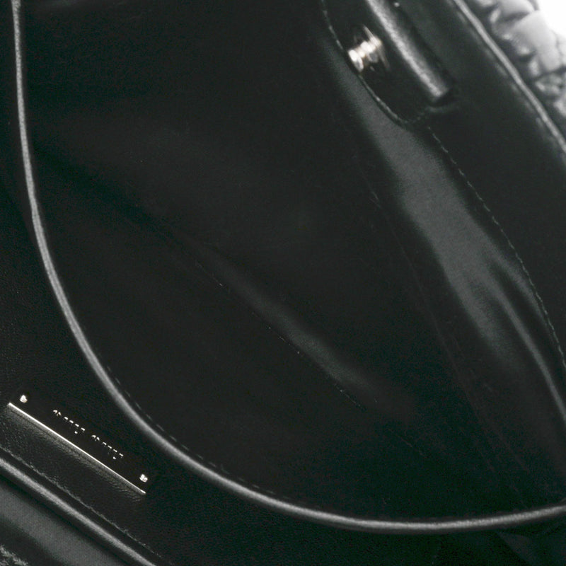 MIUMIU ミュウミュウ ナッパクリスタル 3WAYバッグ ブラック シルバー金具 レディース レザー ショルダーバッグ ABランク 中古 銀蔵