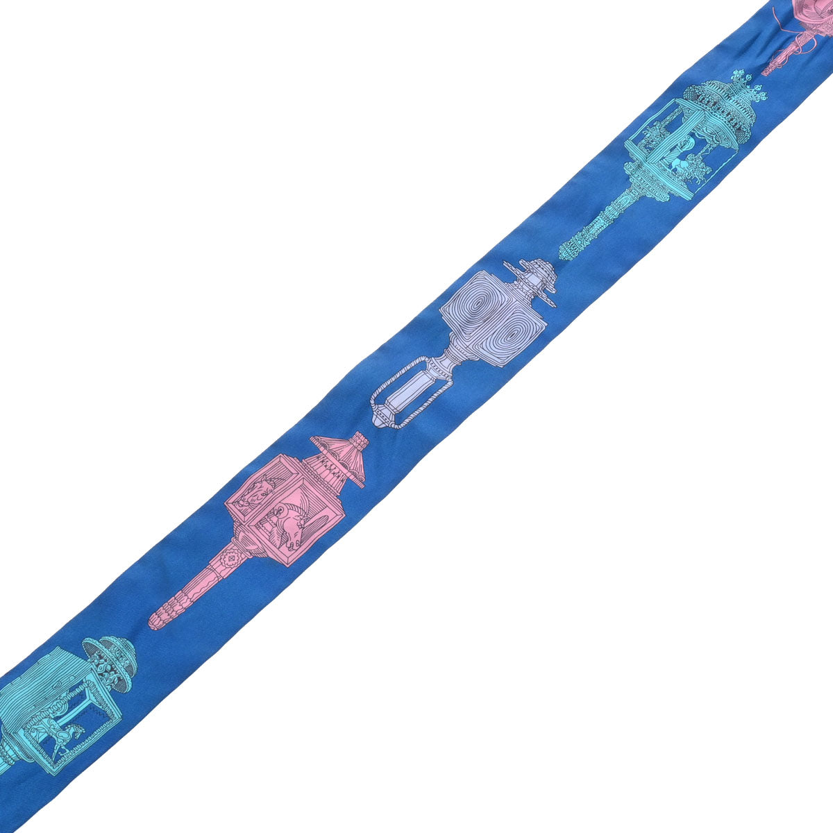 エルメスツイリー 青系 レディース シルク100％ スカーフ HERMES 中古