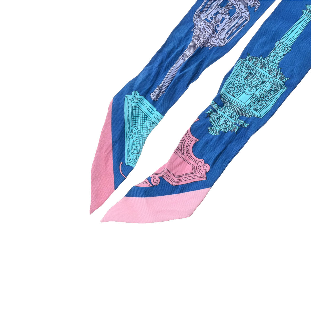 エルメスツイリー 青系 レディース シルク100％ スカーフ HERMES 中古