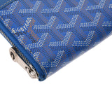 GOYARD ゴヤール ラウンドファスナー財布 青 ユニセックス レザー 長財布 Bランク 中古 銀蔵