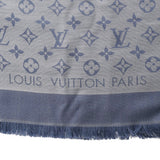 LOUIS VUITTON ルイヴィトン モノグラム デニム レイユール ブルークレール M71382 レディース シルク60％/ウール40％ ショール Aランク 中古 銀蔵
