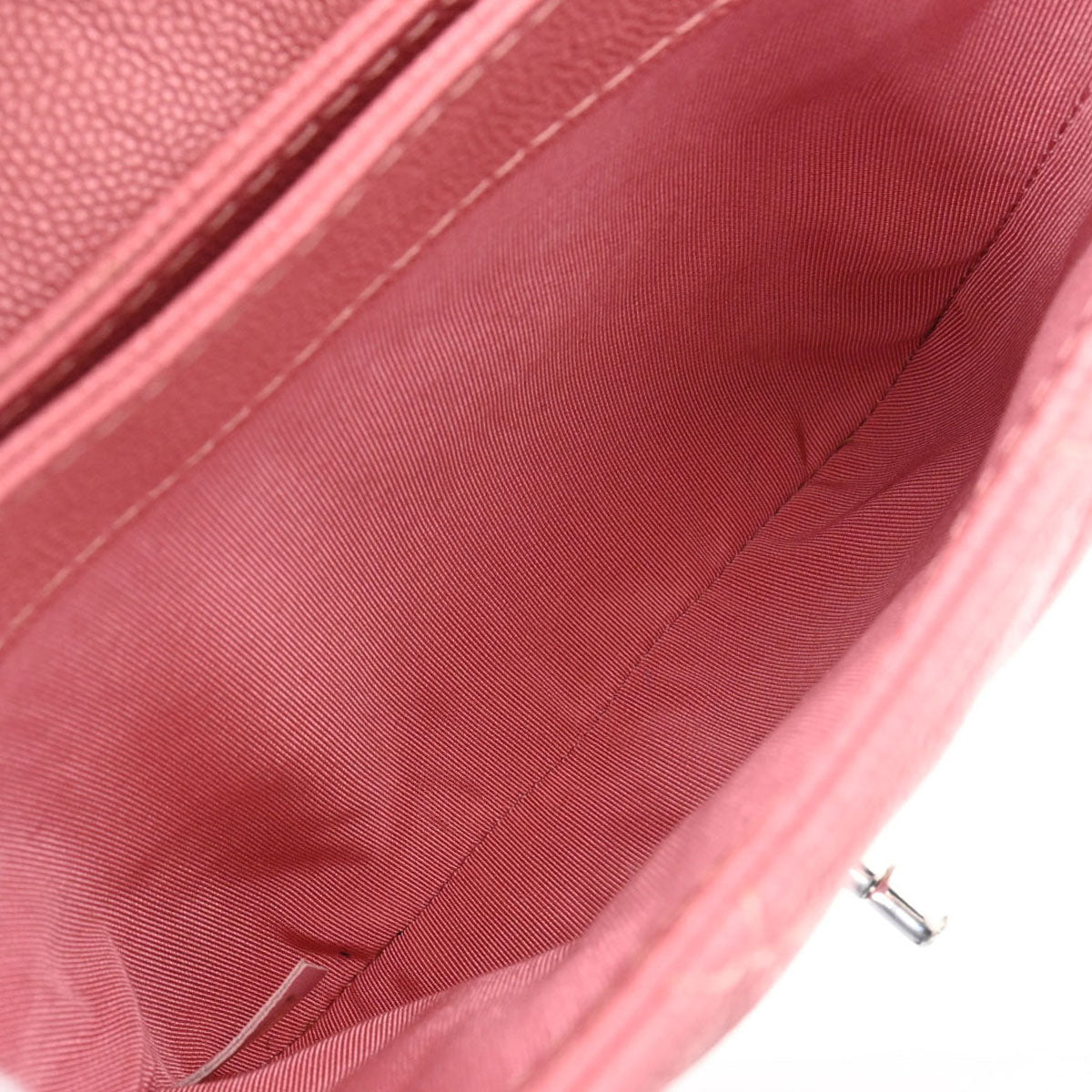 シャネルミニマトラッセ チェーンショルダーバッグ ピンク シルバー