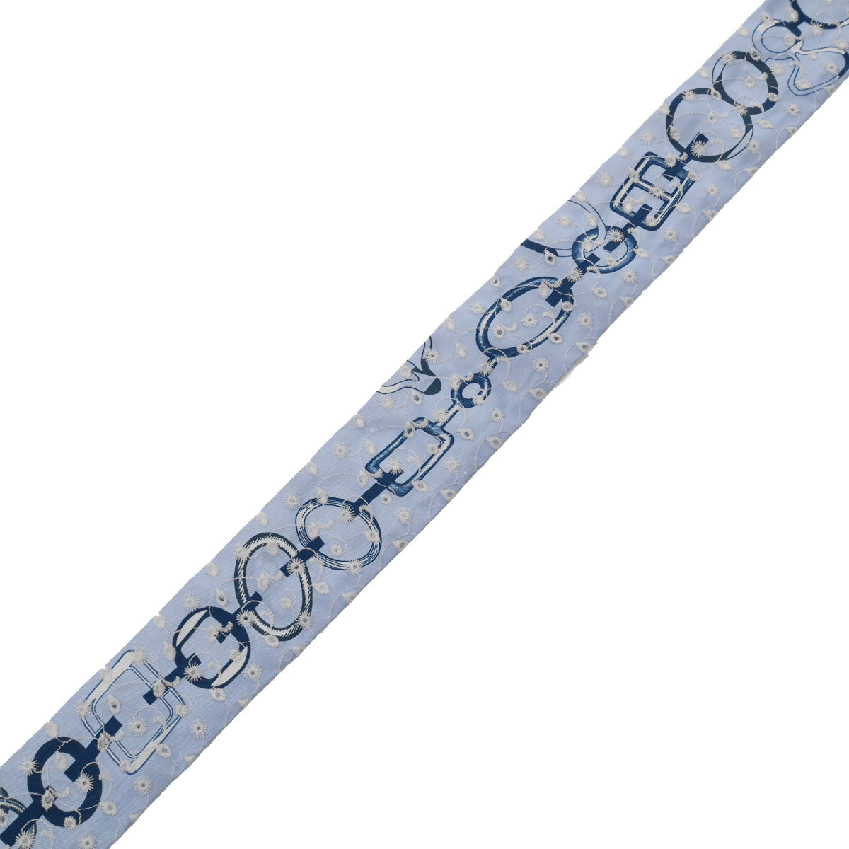 HERMES エルメス ツイリー Do Re Boucles Broderie Anglaise ブルー 