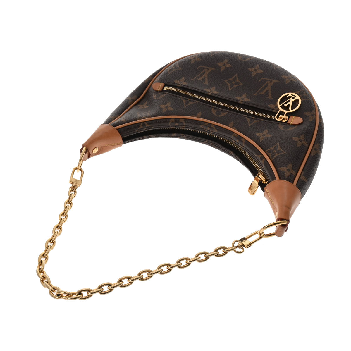 美品　ルイヴィトン モノグラム ループ ショルダーバッグ 2WAY M81098 ルイヴィトンループ 14145 ブラウン レディース モノグラムキャンバス