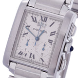 CARTIER カルティエ タンクフランセーズ クロノリフレックス W51024Q3 メンズ SS 腕時計 クオーツ 白文字盤 Aランク 中古 銀蔵