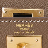 HERMES エルメス ケリー28 外縫い エトゥープ ゴールド金具 Z刻印(2021年頃) レディース ヴォーエプソン 2WAYバッグ 未使用 銀蔵