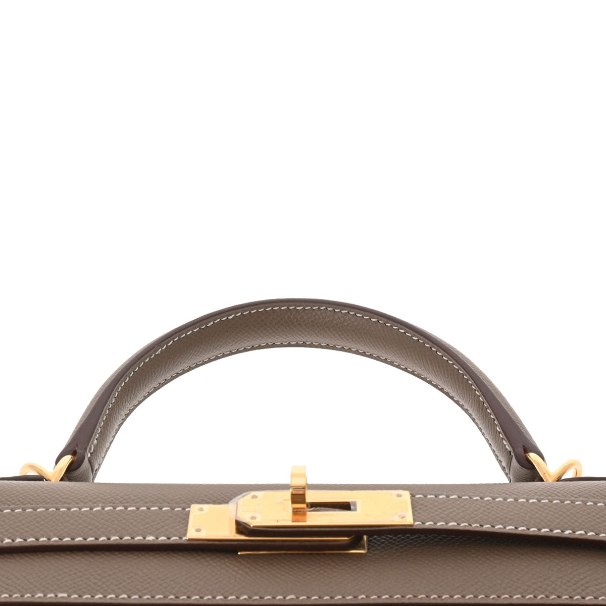 エルメス ケリー 28cm 外縫い HERMES ヴォーエプソン エトゥープ ゴールド金具 200128 W刻印 エルメスケリー28 外縫い エトゥープ ゴールド金具 Z刻印(2021年頃