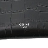 CELINE セリーヌ フォンカードポーチ 黒 シルバー金具 レディース クロコ型押し ポーチ Bランク 中古 銀蔵