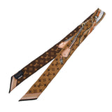 LOUIS VUITTON ルイヴィトン バンドーBB アルテイメット 茶/白 M76894 レディース シルク100％ スカーフ Aランク 中古 銀蔵