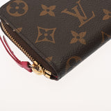 LOUIS VUITTON ルイヴィトン モノグラム ポルトフォイユクレマンス ブラウン/フューシャ M60742 レディース モノグラムキャンバス 長財布 ABランク 中古 銀蔵