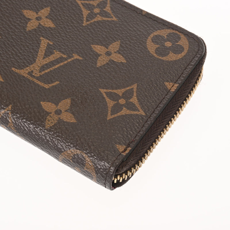 LOUIS VUITTON ルイヴィトン モノグラム ポルトフォイユクレマンス ブラウン/フューシャ M60742 レディース モノグラムキャンバス 長財布 ABランク 中古 銀蔵