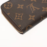 LOUIS VUITTON ルイヴィトン モノグラム ポルトフォイユクレマンス ブラウン/フューシャ M60742 レディース モノグラムキャンバス 長財布 ABランク 中古 銀蔵