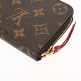 LOUIS VUITTON ルイヴィトン モノグラム ポルトフォイユクレマンス ブラウン/フューシャ M60742 レディース モノグラムキャンバス 長財布 ABランク 中古 銀蔵