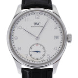 IWC SCHAFFHAUSEN アイダブリューシー シャフハウゼン ポルトギーゼ ハンドワインド 8デイズ IW510203 メンズ SS/革 腕時計 手巻き シルバー文字盤 Aランク 中古 銀蔵