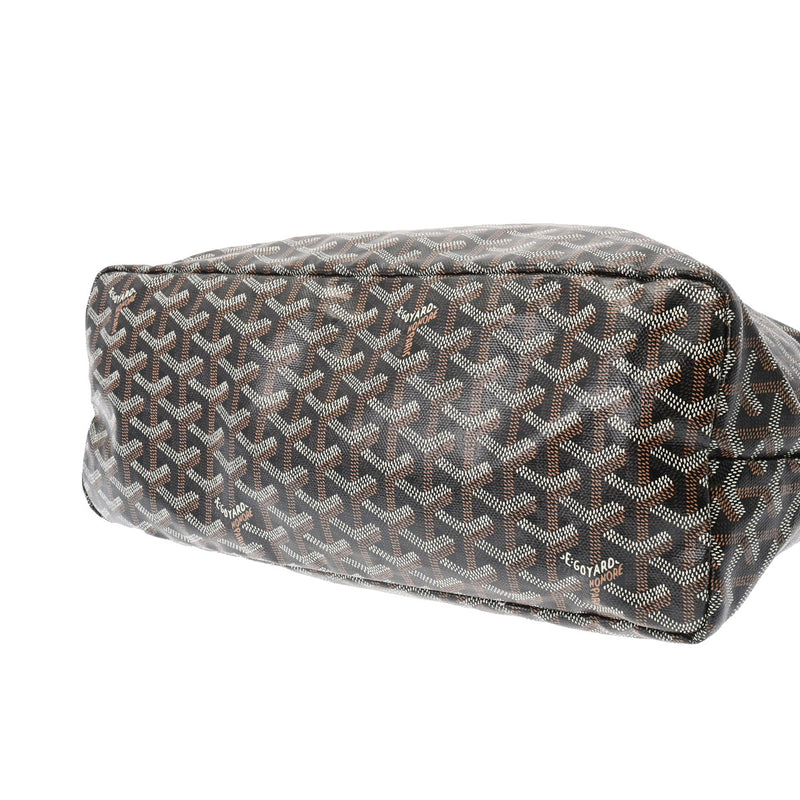 GOYARD ゴヤール サンルイ PM 黒/茶 ユニセックス PVC/レザー トートバッグ ABランク 中古 銀蔵