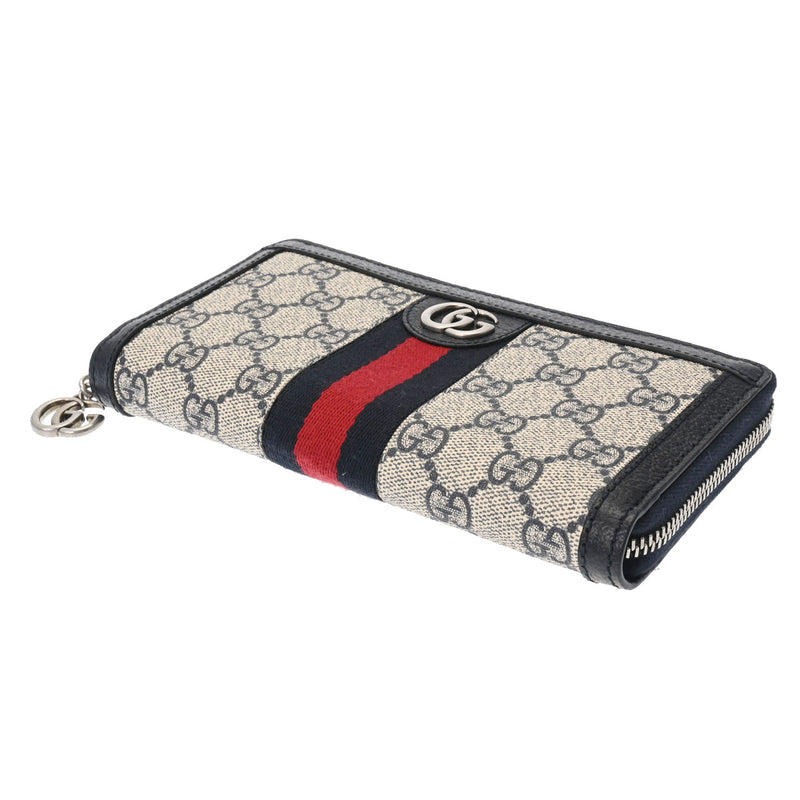 GUCCI グッチ オフィディア GG ジップアップアラウンドウォレット ベージュ シルバー金具 523154 レディース GGスプリームキャンバス 長財布 Aランク 中古 銀蔵