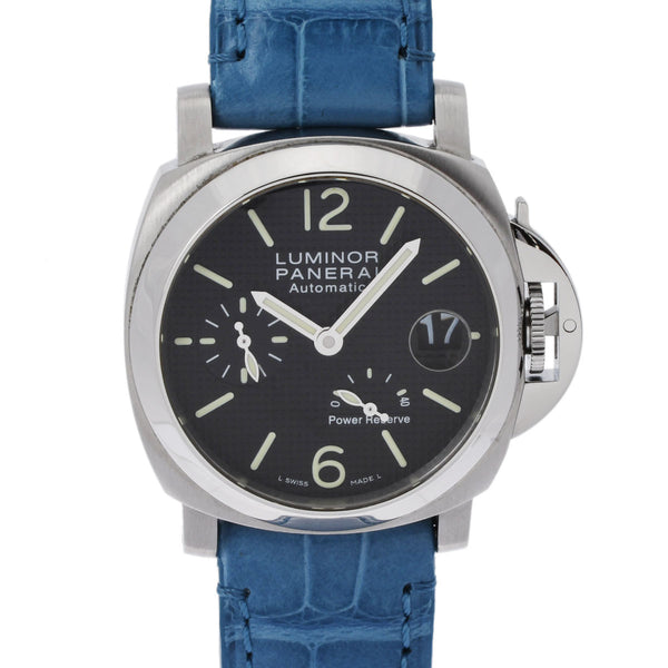 OFFICINE PANERAI オフィチーネパネライ ルミノール  パワーリザーブ PAM00241 メンズ SS/革 腕時計 手巻き 黒文字盤 Aランク 中古 銀蔵