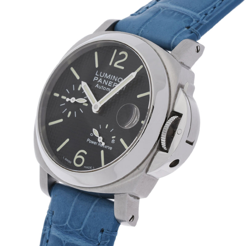 OFFICINE PANERAI オフィチーネパネライ ルミノール  パワーリザーブ PAM00241 メンズ SS/革 腕時計 手巻き 黒文字盤 Aランク 中古 銀蔵