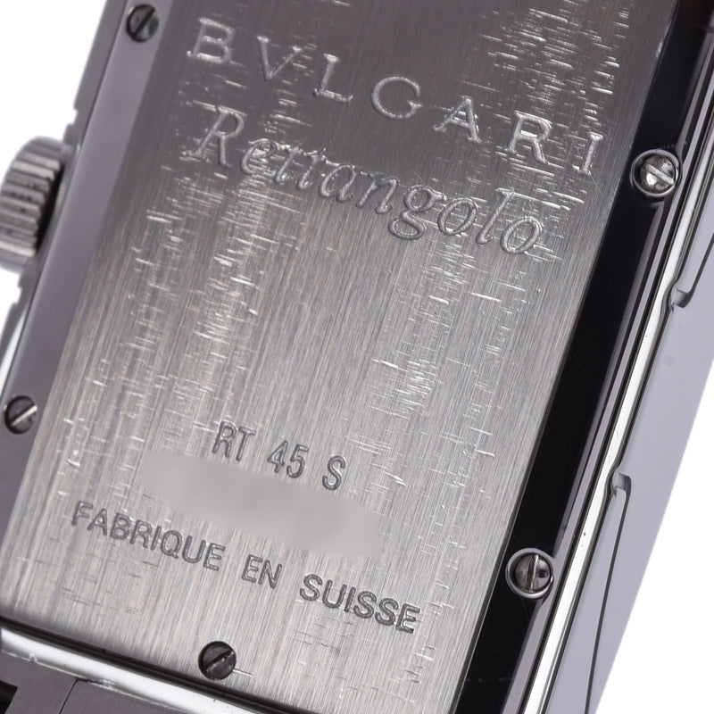 BVLGARI ブルガリ レッタンゴロ RT45S メンズ SS 腕時計 自動巻き ブラック文字盤 Aランク 中古 銀蔵