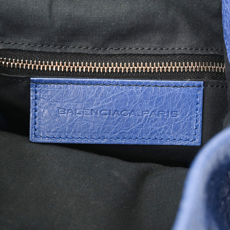 BALENCIAGA バレンシアガ ミニポンポン 2WAY 青 ゴールド金具 レディース レザー ハンドバッグ ABランク 中古 銀蔵