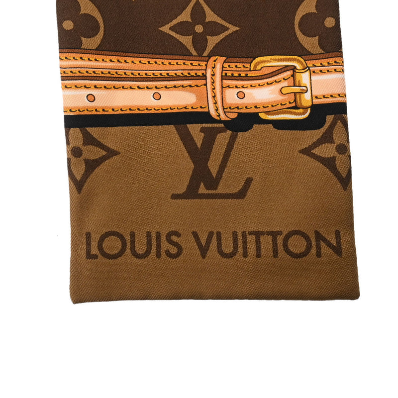 LOUIS VUITTON ルイヴィトン バンドー モノグラム コンフィデンシャル マロン M78655 レディース シルク100％ スカーフ 新同 中古 銀蔵