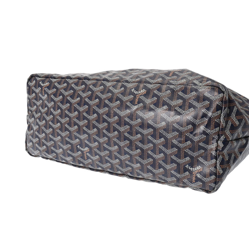 GOYARD ゴヤール サンルイ PM ネイビーブルー ユニセックス PVC/レザー トートバッグ Aランク 中古 銀蔵