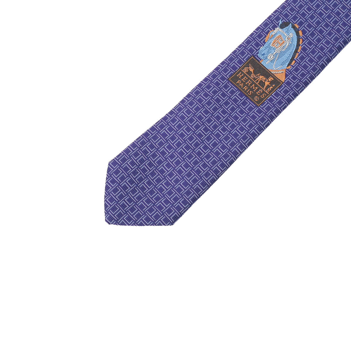 エルメスHモチーフ パープル メンズ シルク100％ ネクタイ HERMES