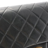 CHANEL シャネル マトラッセ Wフラップ 25cm チェーンショルダー  黒 ゴールド金具 レディース ラムスキン ショルダーバッグ Bランク 中古 銀蔵