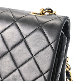 CHANEL シャネル マトラッセ Wフラップ 25cm チェーンショルダー  黒 ゴールド金具 レディース ラムスキン ショルダーバッグ Bランク 中古 銀蔵