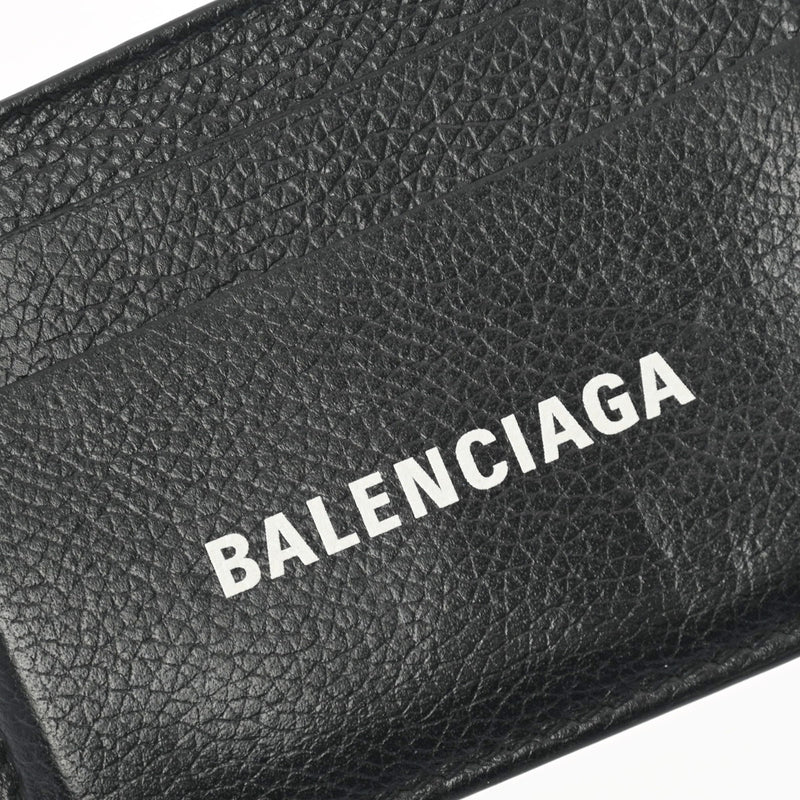 BALENCIAGA バレンシアガ 黒 594309 ユニセックス レザー カードケース ABランク 中古 銀蔵