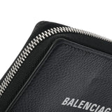 BALENCIAGA バレンシアガ 黒 シルバー金具 645508 ユニセックス レザー コインケース Bランク 中古 銀蔵