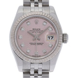 ROLEX ロレックス デイトジャスト 10Pダイヤ 179174G レディース SS/WG 腕時計 自動巻き ピンク文字盤 Aランク 中古 銀蔵