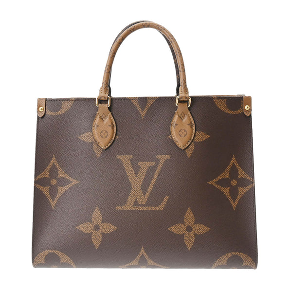 LOUIS VUITTON ルイヴィトン モノグラムリバース オンザゴー MM ブラウン M45321 レディース モノグラムリバースキャンバス 2WAYバッグ Aランク 中古 銀蔵