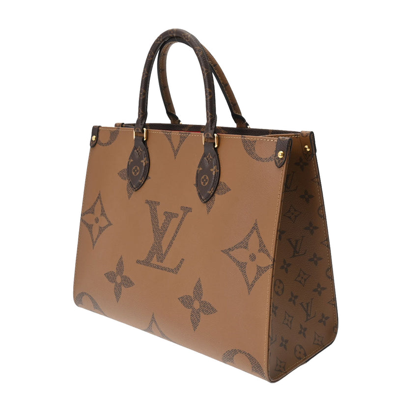 LOUIS VUITTON ルイヴィトン モノグラムリバース オンザゴー MM ブラウン M45321 レディース モノグラムリバースキャンバス 2WAYバッグ Aランク 中古 銀蔵