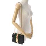 GUCCI グッチ シルヴィ ミニ チェーンショルダーバッグ 黒 ゴールド金具 431666 レディース レザー ショルダーバッグ Aランク 中古 銀蔵