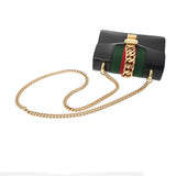 GUCCI グッチ シルヴィ ミニ チェーンショルダーバッグ 黒 ゴールド金具 431666 レディース レザー ショルダーバッグ Aランク 中古 銀蔵